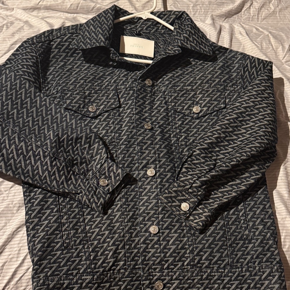 7 For All Mankind Black and Gray Textured Jacket - Picture 10 of 10